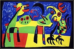 Joan Miro: Dog Barking at the Moon - Le chien aboyant � la lune, 1952, Original Lithograph Mourlot | Prints
