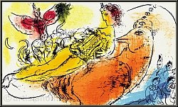 Marc Chagall: The Accordionist (L'accord�oniste) 1957, Original Lithograph Mourlot | Limited Edition Prints