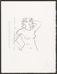 Andr� Derain: Original Lithograph Female nude 'Buste de femme' 1950 / 1972, Mourlot - Graphic works | Prints