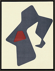 Hans (Jean) Arp: 'Le Heaume' The Helmet 1951, Original Lithograph printed in blue grey and auburn, Rare Prints