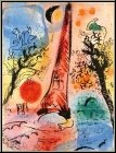 Marc Chagall: Vision of Paris, Eiffel Tower 1960, Original Lithograph