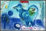 Marc Chagall: Limited edition Lithograph, 1958, Landscape with rooster