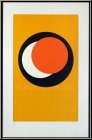 Genevi�ve Claisse: Silkscreen Print 'Cercles' Circles on Yellow 1967 signed - Op-Art | Original Serigraphs