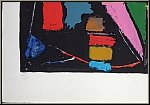 Andr� Lanskoy: Abstract Composition on Black, signed Lithograph Arches