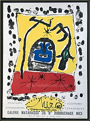 Joan Miro: Galerie Matarasso 1957, Original exhibition poster on watermarked Arches paper, Lithograph Mourlot