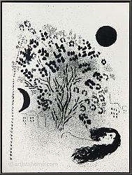 Marc Chagall: 'Evening' Le Soir 1952, Original Lithograph for Vision of Paris | Graphic work | Original Prints