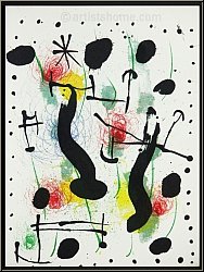 Joan Miro: Untitled Composition on wove paper 1966 Original Lithograph