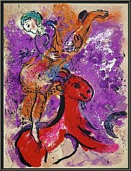 Marc Chagall: Woman Circus Rider on Red Horse, L'�cuy�re au cheval rouge, 1957 | Original Lithographs | Prints
