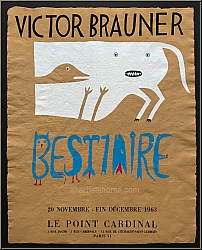Victor Brauner: 'Bestiaire' Le Point Cardinal 1963, Original Exhibition Poster, Screenprint - Genuine Posters