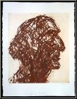 Max Uhlig: Portrait Marc Chagall sienna, Etching on wove paper, signed