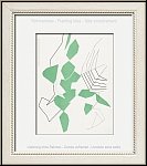 Andr� Beaudin: Lithograph 'Feuilles �vad�es' 1972, Abstract design with light green leaves and spider web