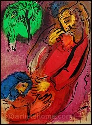 Marc Chagall: David and Absalom, The Bible 1956, Original Lithograph