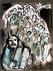Marc Chagall: Moses and his people, original(!) lithograph 1973
