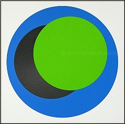 Genevi�ve Claisse: Original Silkscreen Print 'Cercles' Circles on White, 1967, signed - Op-Art | Serigraphs