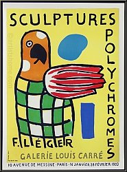 Fernand L�ger: Original Poster Sculptures polychromes, Galerie Louis Carr� 1953, Lithograph | Mourlot Posters