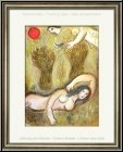 Marc Chagall: Boaz wakes up and sees Ruth at his feet, Original Lithograph 1960, Verve The Bible - Love scene