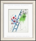 Marc Chagall: The Ladder (L'�chelle) 1957, Self portrait with blue ladder, Original Lithograph - Graphic work